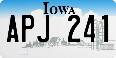 IA license plate APJ241