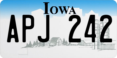IA license plate APJ242