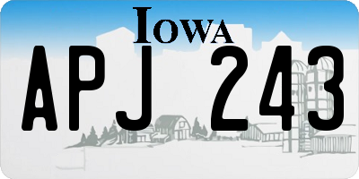 IA license plate APJ243