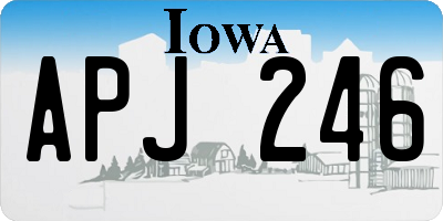 IA license plate APJ246