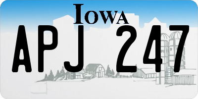 IA license plate APJ247
