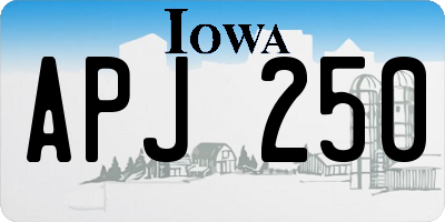 IA license plate APJ250