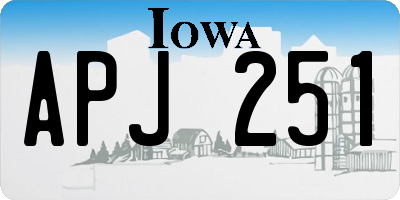 IA license plate APJ251