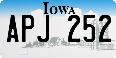 IA license plate APJ252