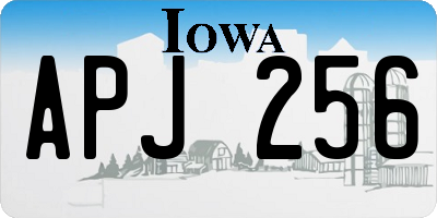 IA license plate APJ256