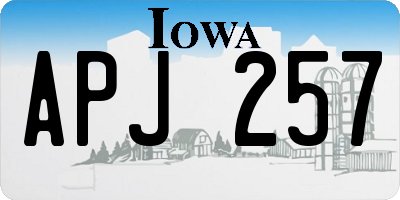 IA license plate APJ257