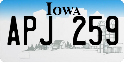 IA license plate APJ259