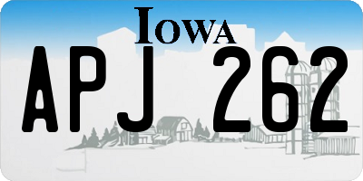 IA license plate APJ262