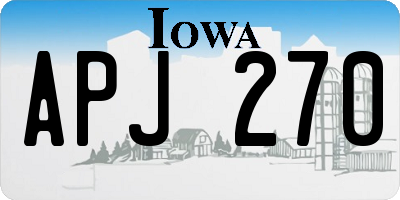 IA license plate APJ270