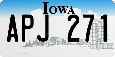 IA license plate APJ271
