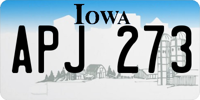 IA license plate APJ273