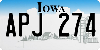 IA license plate APJ274