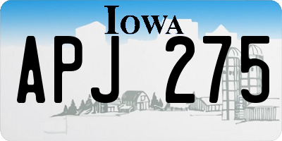 IA license plate APJ275