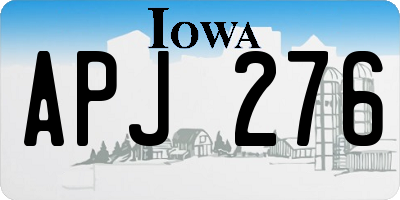IA license plate APJ276