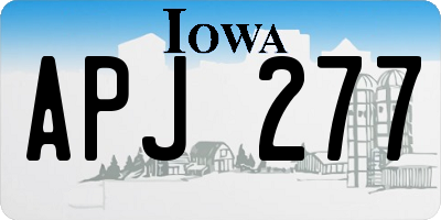 IA license plate APJ277
