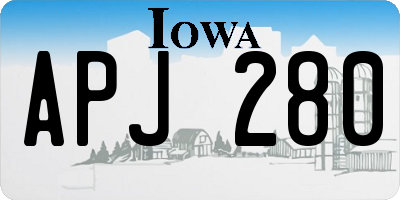 IA license plate APJ280