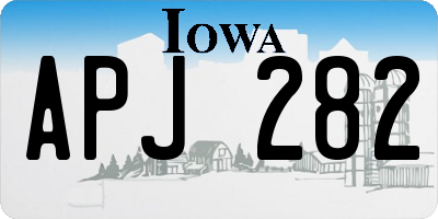 IA license plate APJ282
