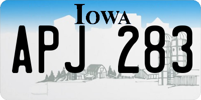 IA license plate APJ283