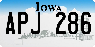 IA license plate APJ286