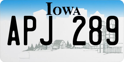 IA license plate APJ289