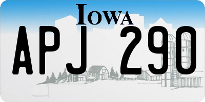 IA license plate APJ290