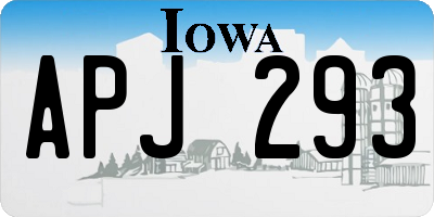 IA license plate APJ293