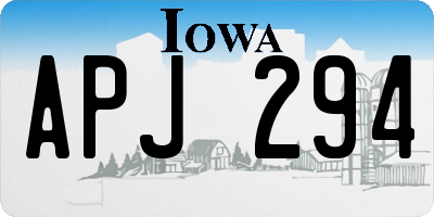 IA license plate APJ294