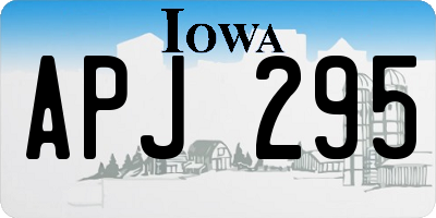 IA license plate APJ295