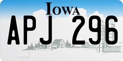 IA license plate APJ296
