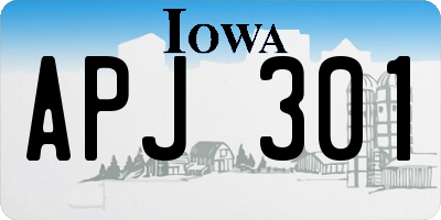 IA license plate APJ301