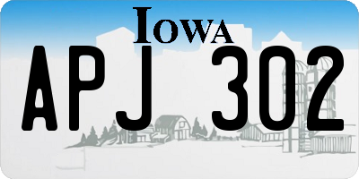 IA license plate APJ302