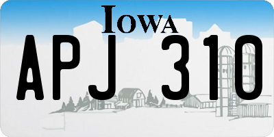 IA license plate APJ310