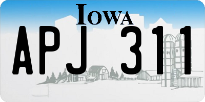 IA license plate APJ311