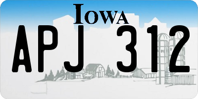 IA license plate APJ312