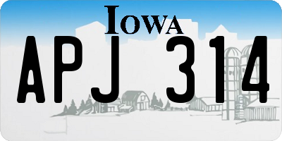 IA license plate APJ314
