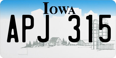 IA license plate APJ315