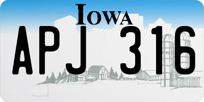 IA license plate APJ316