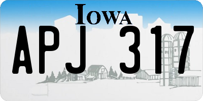 IA license plate APJ317