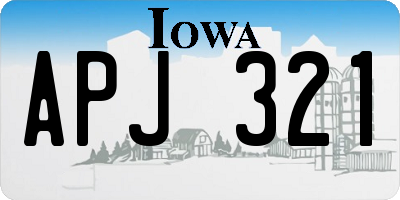 IA license plate APJ321