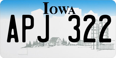 IA license plate APJ322