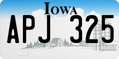 IA license plate APJ325