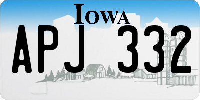 IA license plate APJ332
