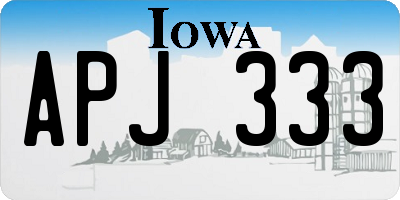 IA license plate APJ333