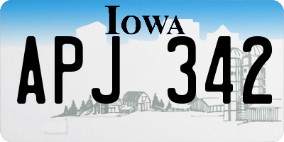IA license plate APJ342