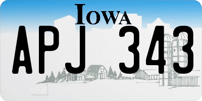 IA license plate APJ343