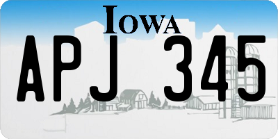 IA license plate APJ345