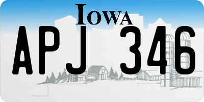 IA license plate APJ346