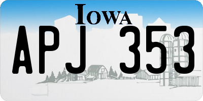 IA license plate APJ353