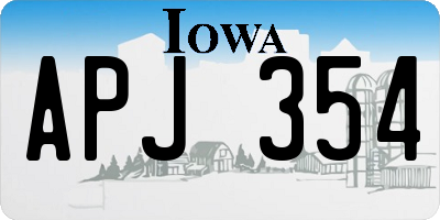IA license plate APJ354
