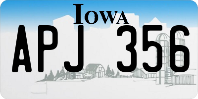 IA license plate APJ356